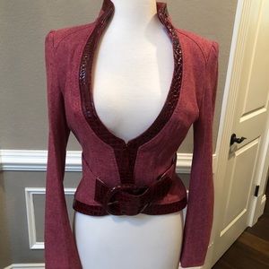 NWT Bebe Red Croc and Paten Leather Trim Size 8